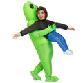Halloween Prank Inflatable Alien Costume –Green Ghost Hugging Prank Outfit Full-Body Inflatable Suit Indoor Outdoor Party Decor