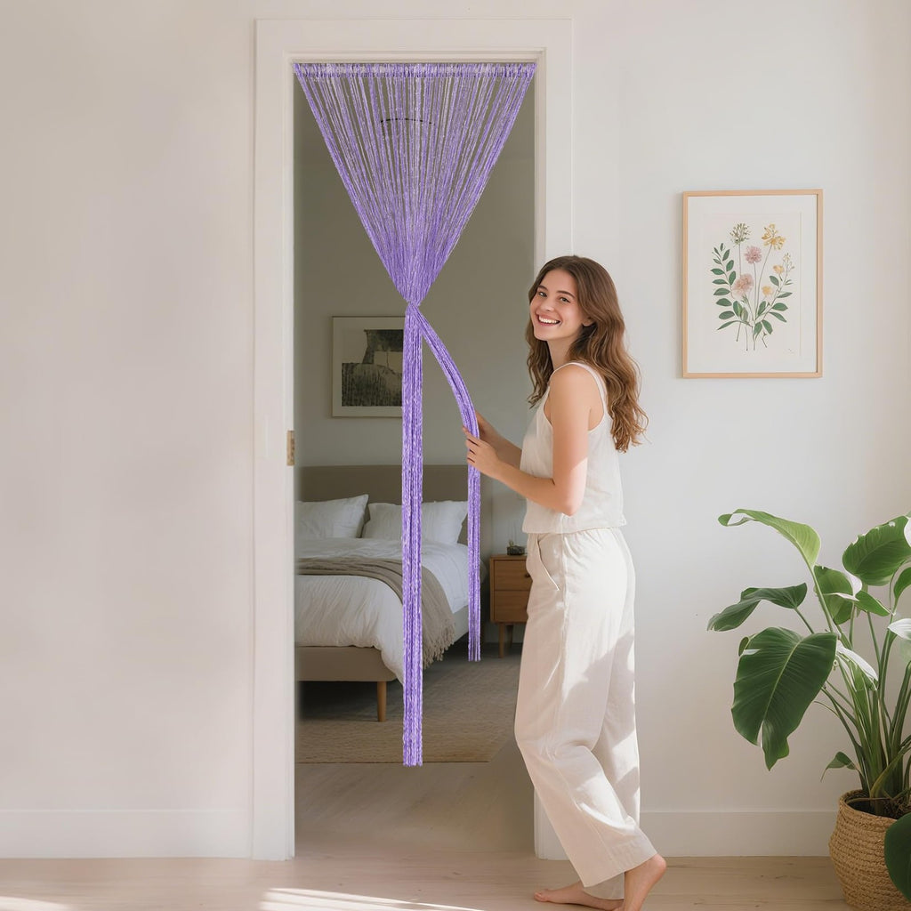 String Curtains for Doorways - Doorway Curtain Sequin Semi-Sheer Handmade