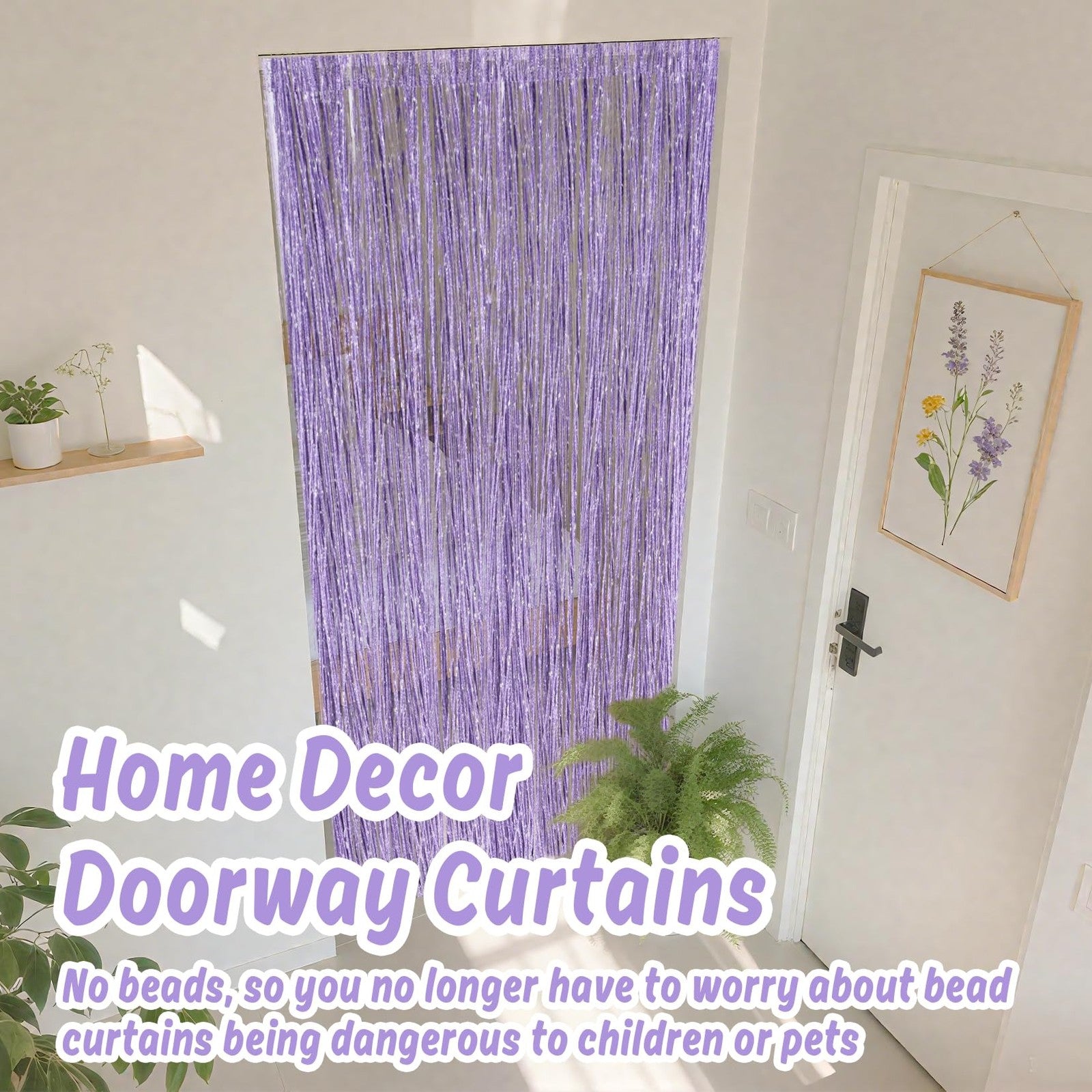 String Curtains for Doorways - Doorway Curtain Sequin Semi-Sheer Handmade