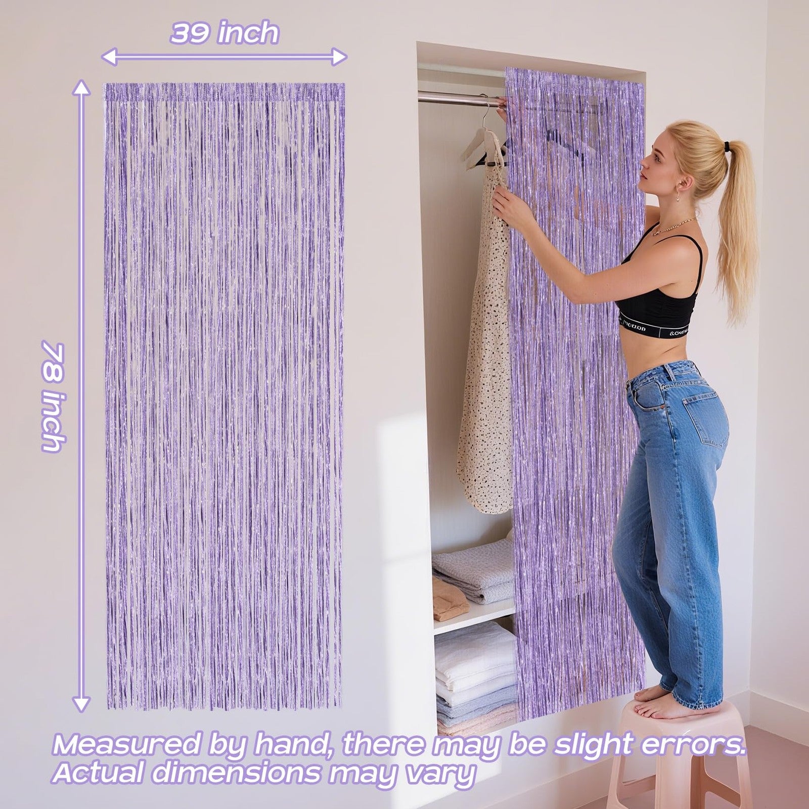 String Curtains for Doorways - Doorway Curtain Sequin Semi-Sheer Handmade