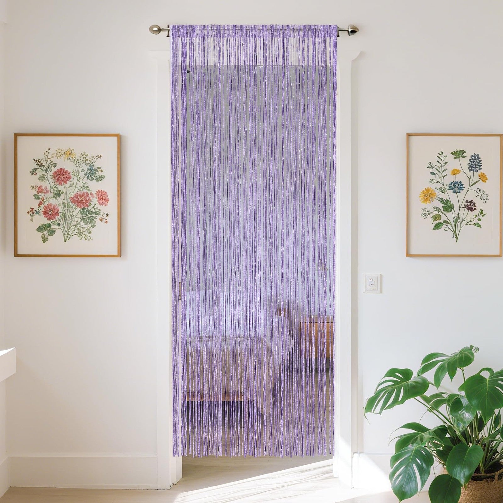 String Curtains for Doorways - Doorway Curtain Sequin Semi-Sheer Handmade
